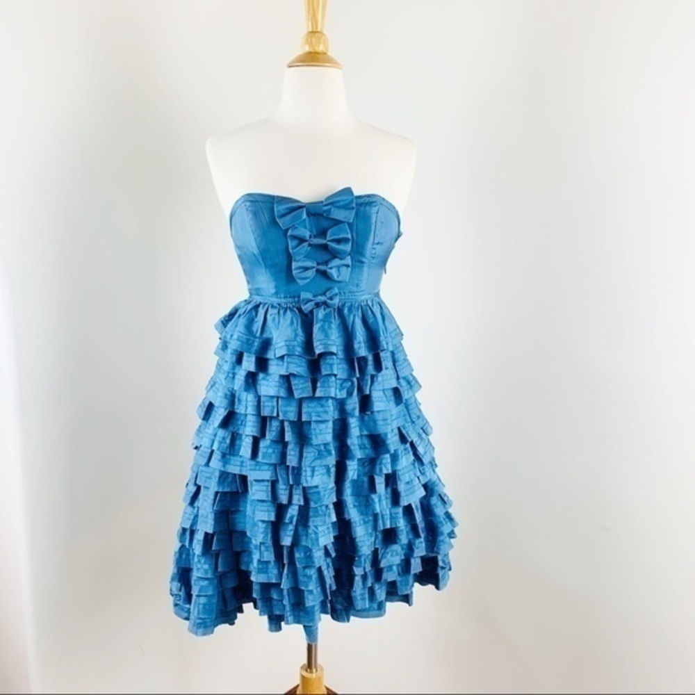 Betsy Johnson silk ruffle bows dress - Picture 5 of 11